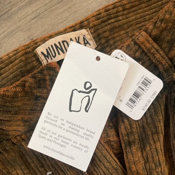 NWT Mundaka Free People Studded Corduroy Jeans Brown Sz 8/L - Picture 8 of 10